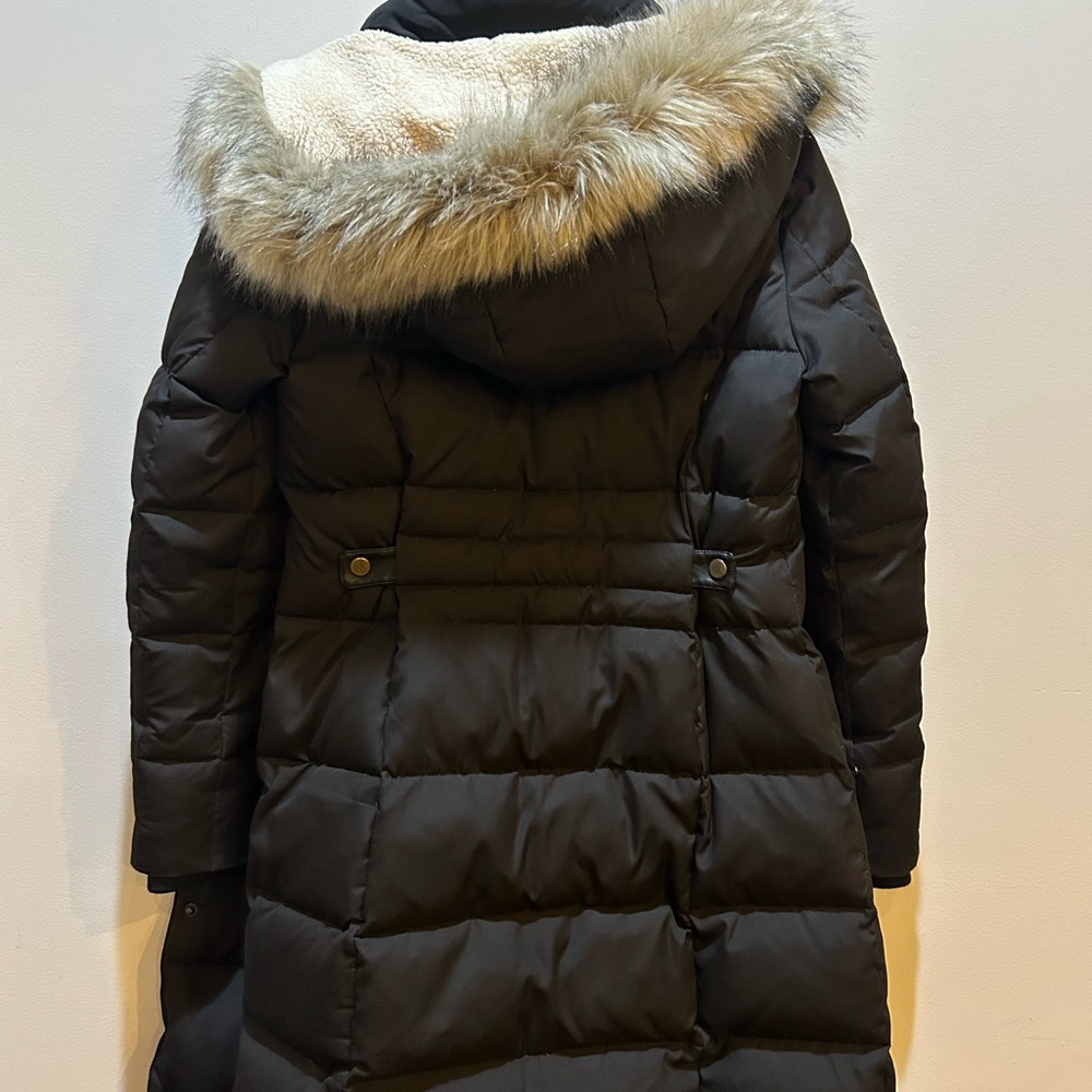 Ralph Lauren Black Puffer Down Jacket with Faux Fur Trim - Picture 6 of 8